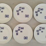 Flat plates in Paris porcelain decor Lima