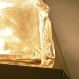 Large Kalmar flushmount, Murano ice glass 70s