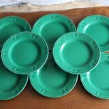 8 assiettes à dessert vertes Vent du Sud