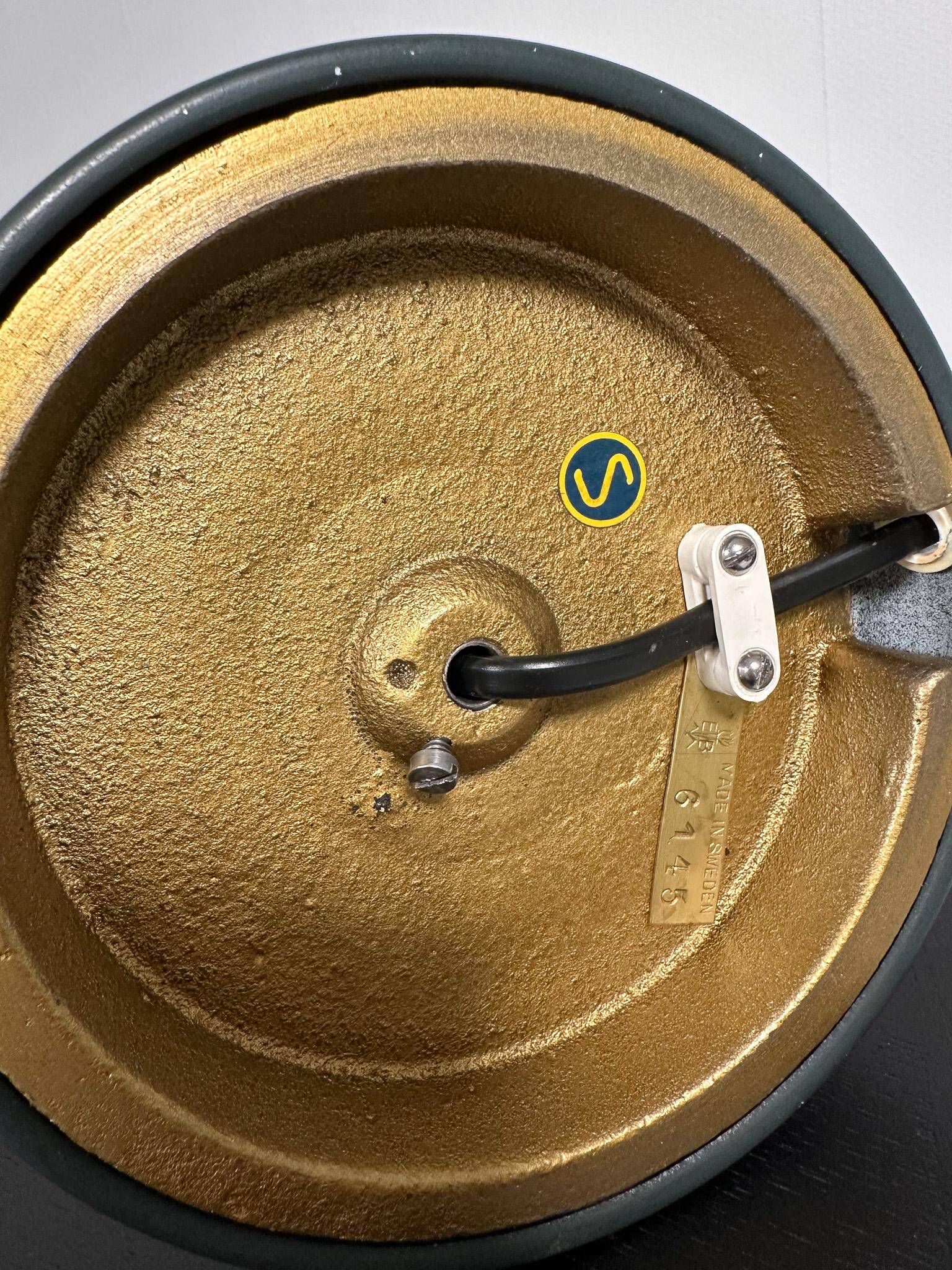 Mid-century teak and cotton table lamp by Einar Bäckström, Sweden, 1950s.