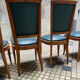 Green art deco chairs in skaï and wood