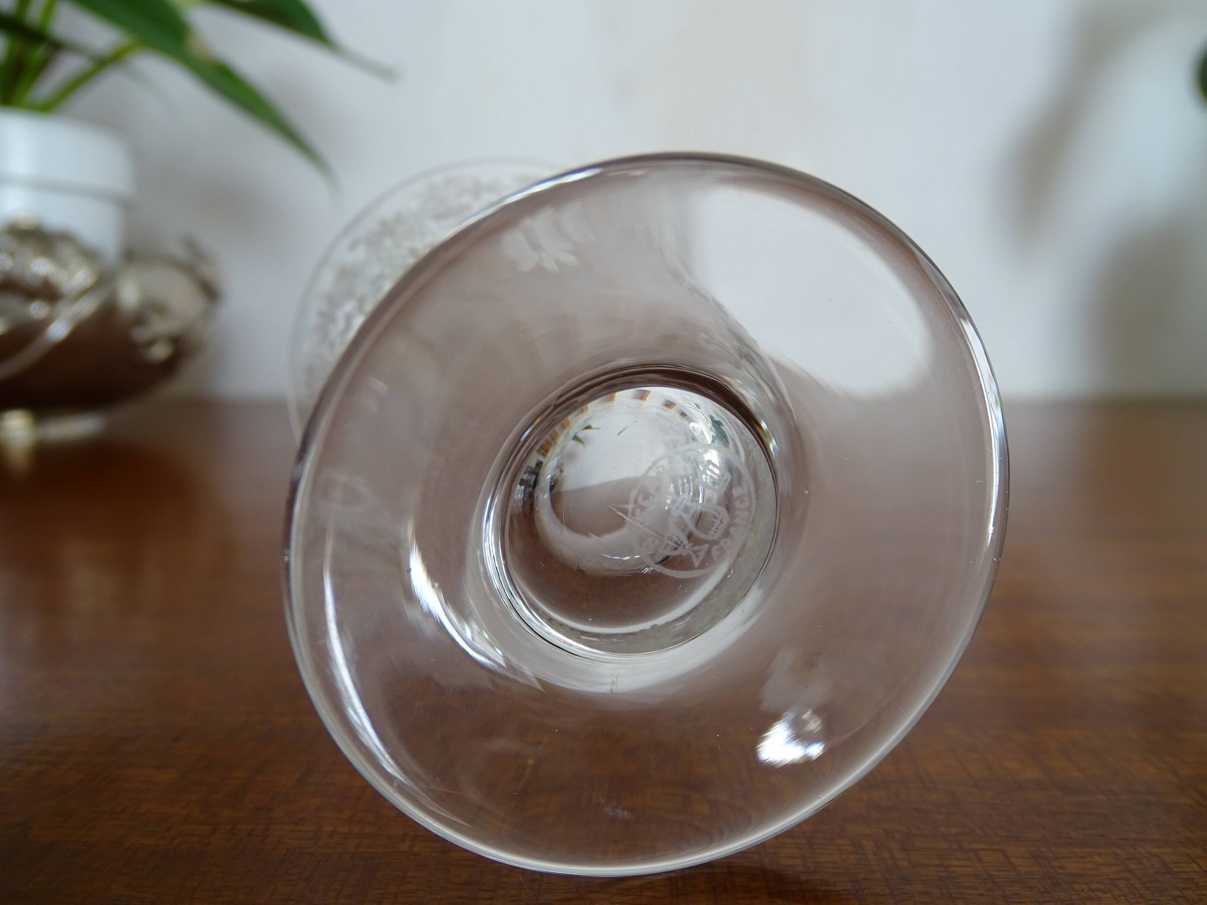 Wine glass crystal Baccarat Elisabeth Millefiori signed