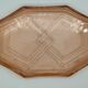 Art deco tray in pink glass with handle