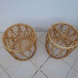 Poufs in rattan