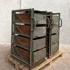 Pair of vintage industrial metal and wood lockers
