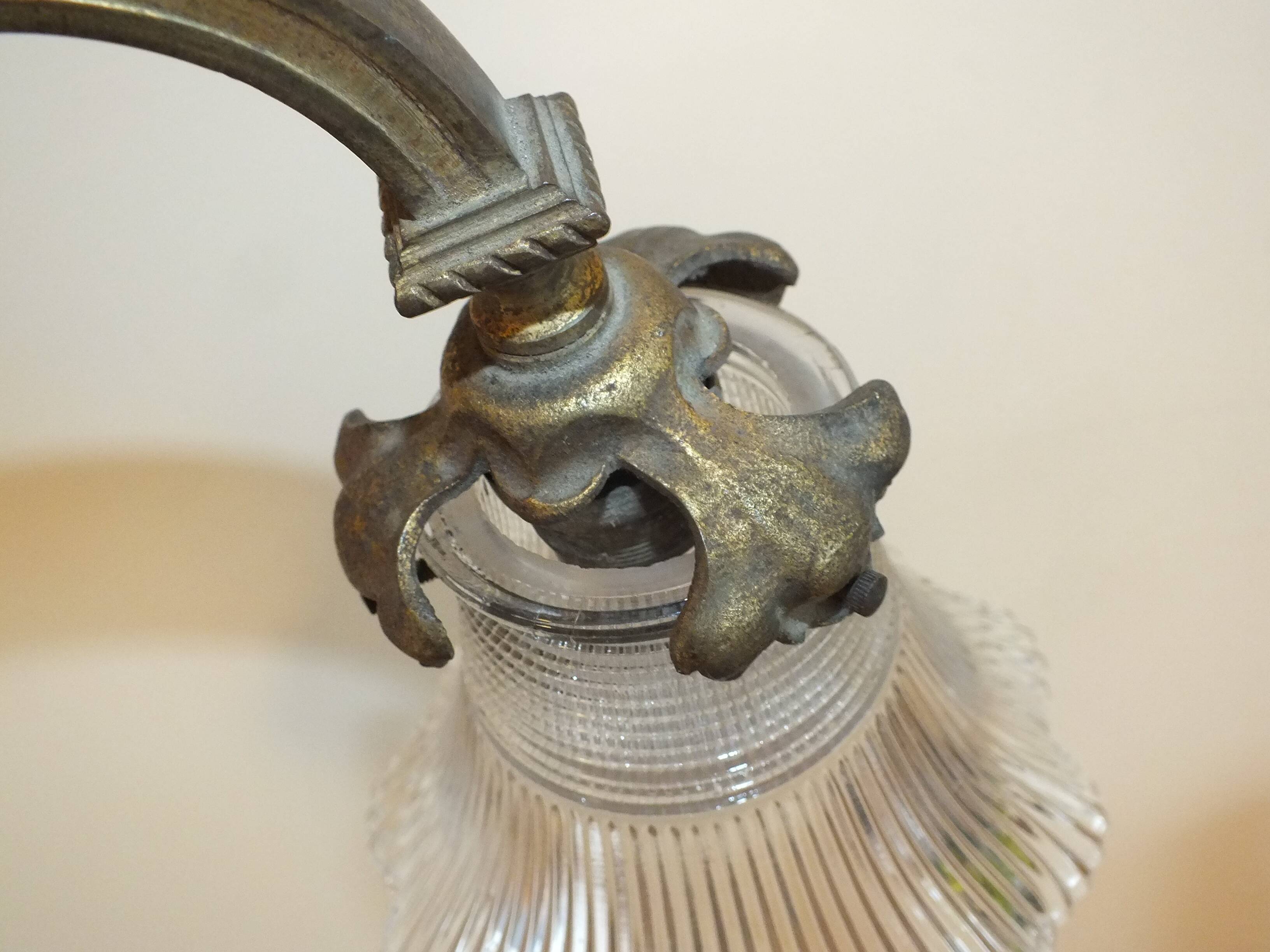 Large old bronze wall light