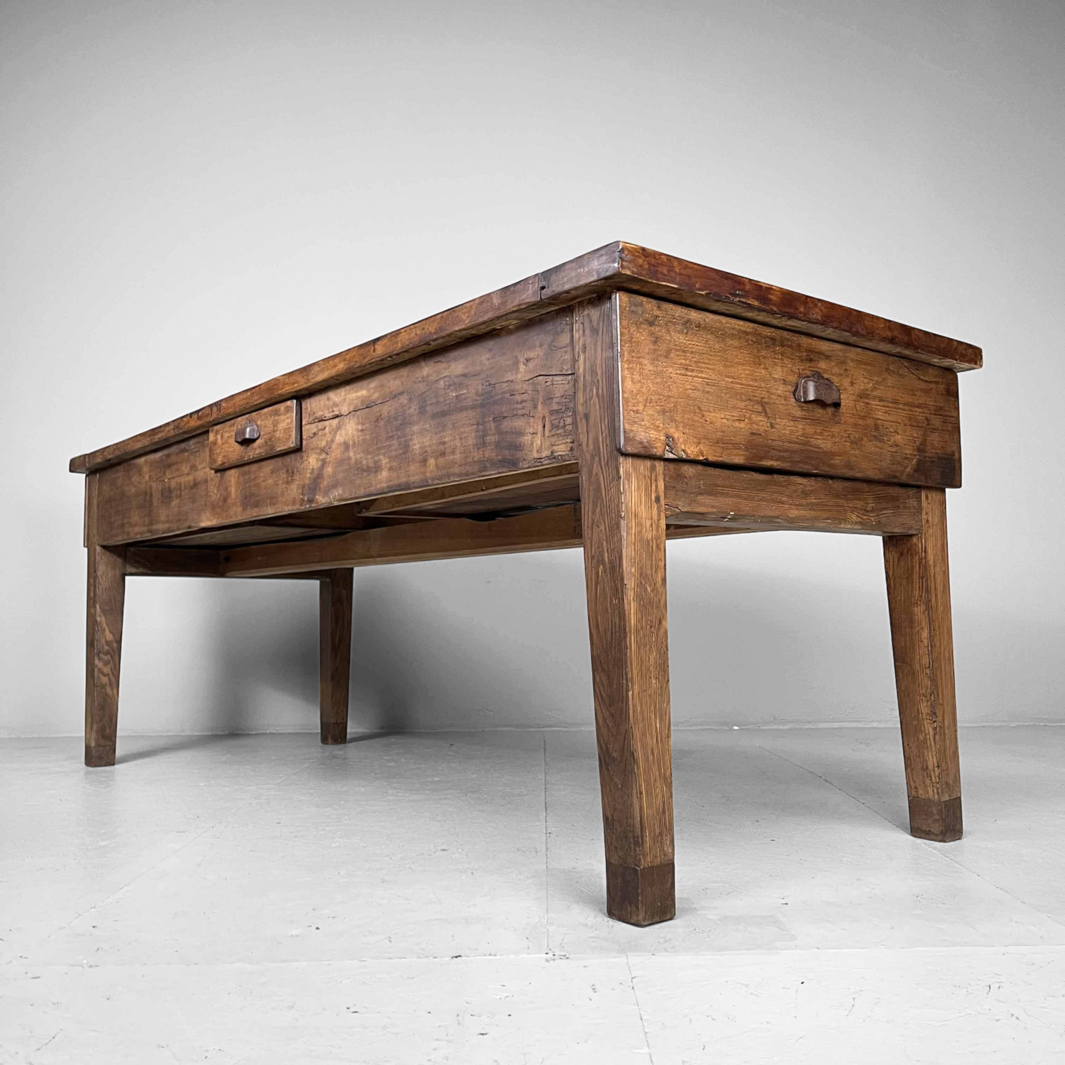 Ancient wooden monastery table, France