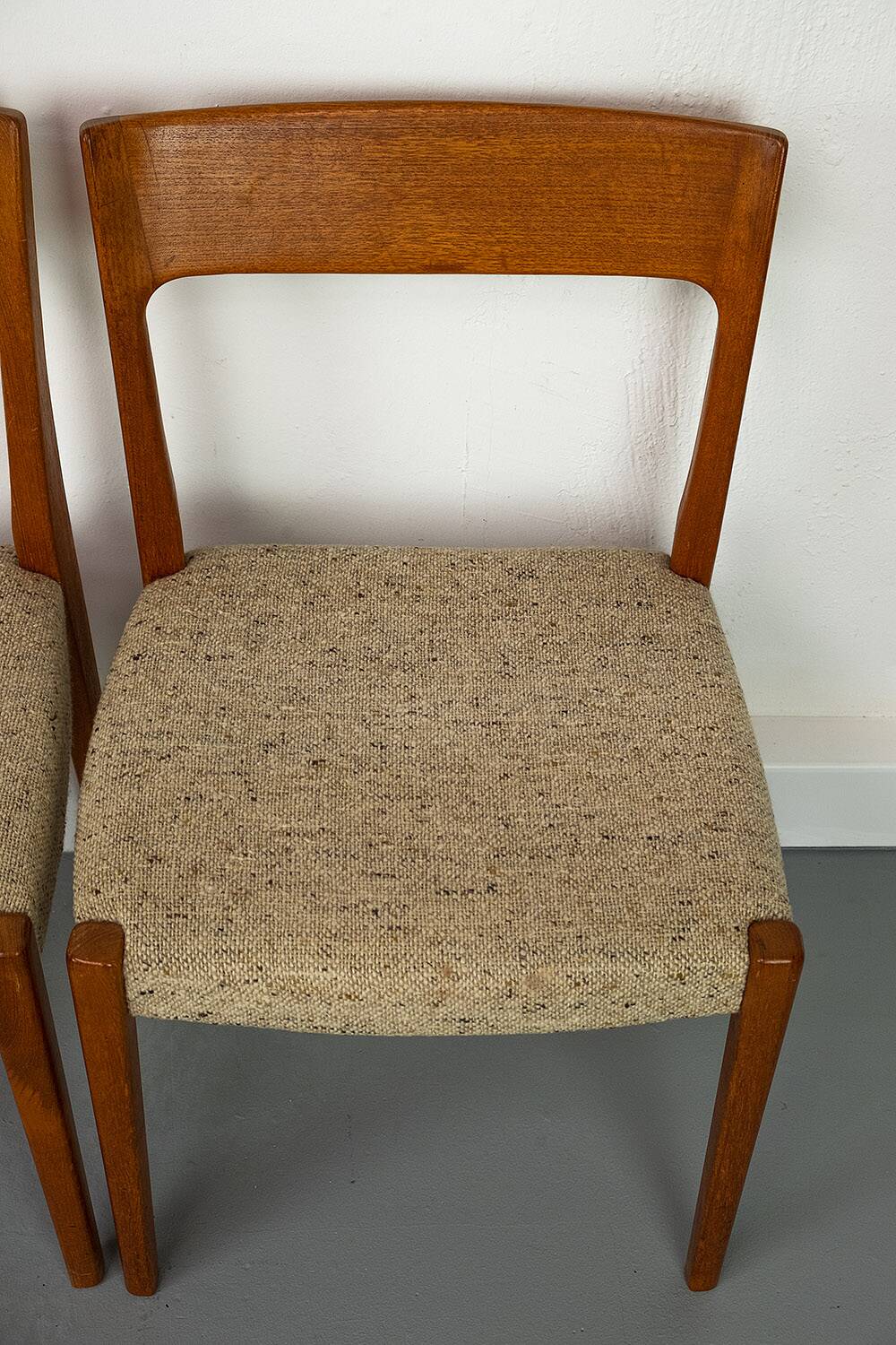 Set of 4 Teak and Wool Dining Chairs by Swegards, Sweden, 1960s