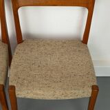 Set of 4 Teak and Wool Dining Chairs by Swegards, Sweden, 1960s
