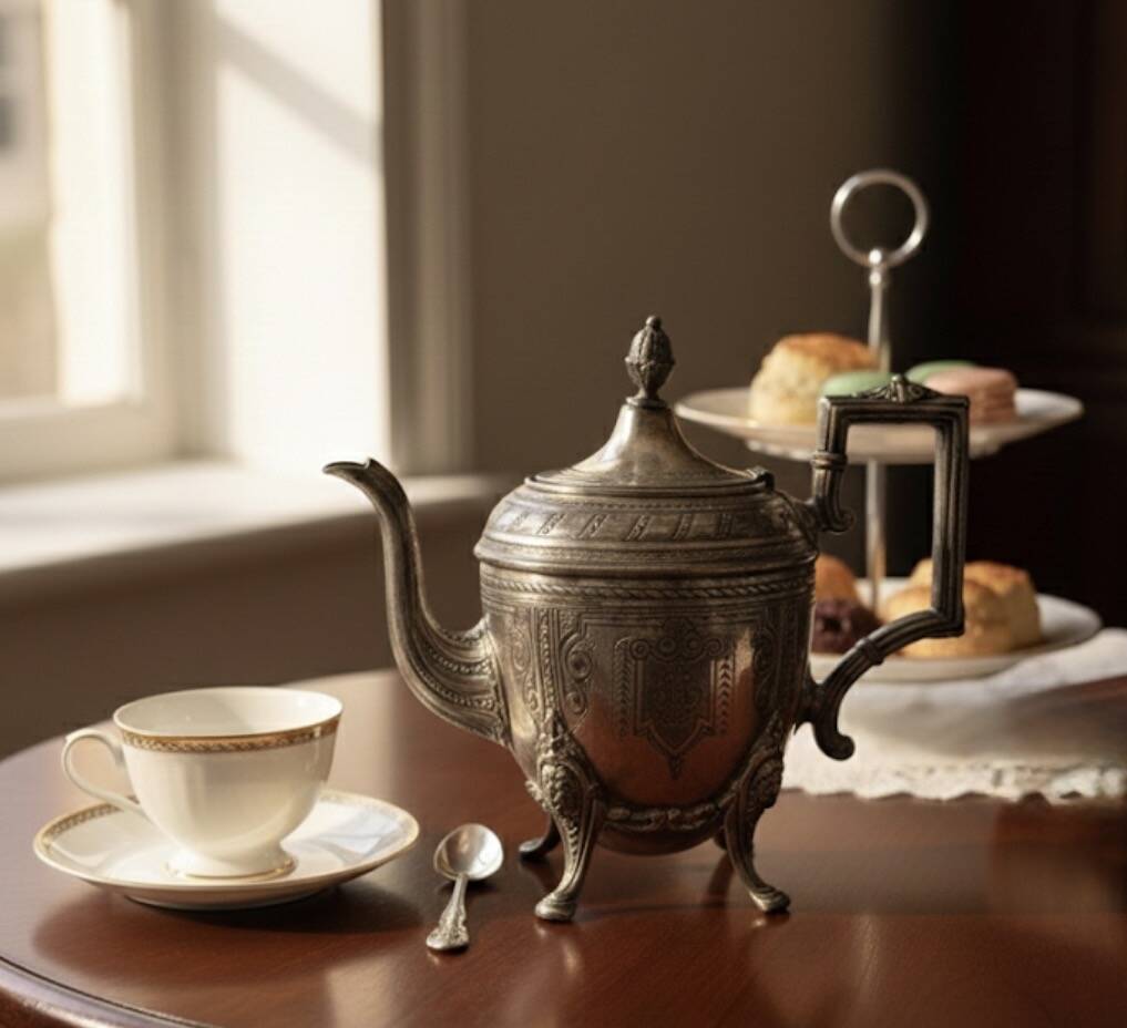 Silver-plated teapot - Napoleon III style - 1870