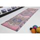 1970s Vintage Turkish Oushak Handmade Wool Cotton Pink Runner Rug 89x299