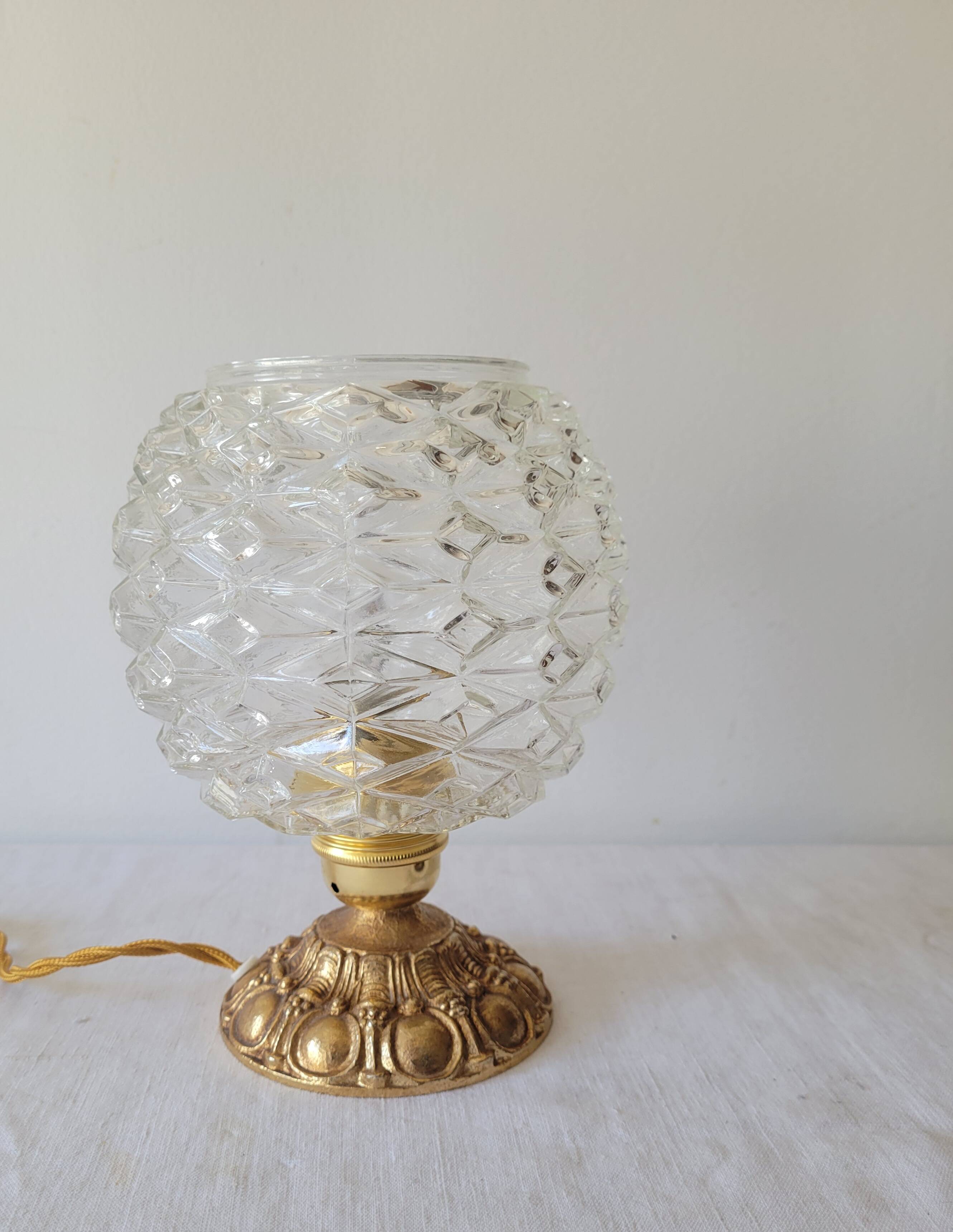Brass and glass lamp