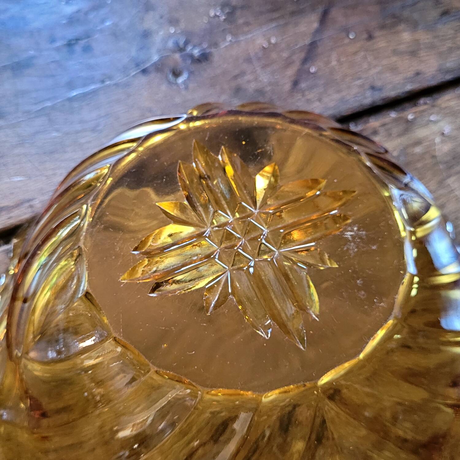 60s amber glass cup