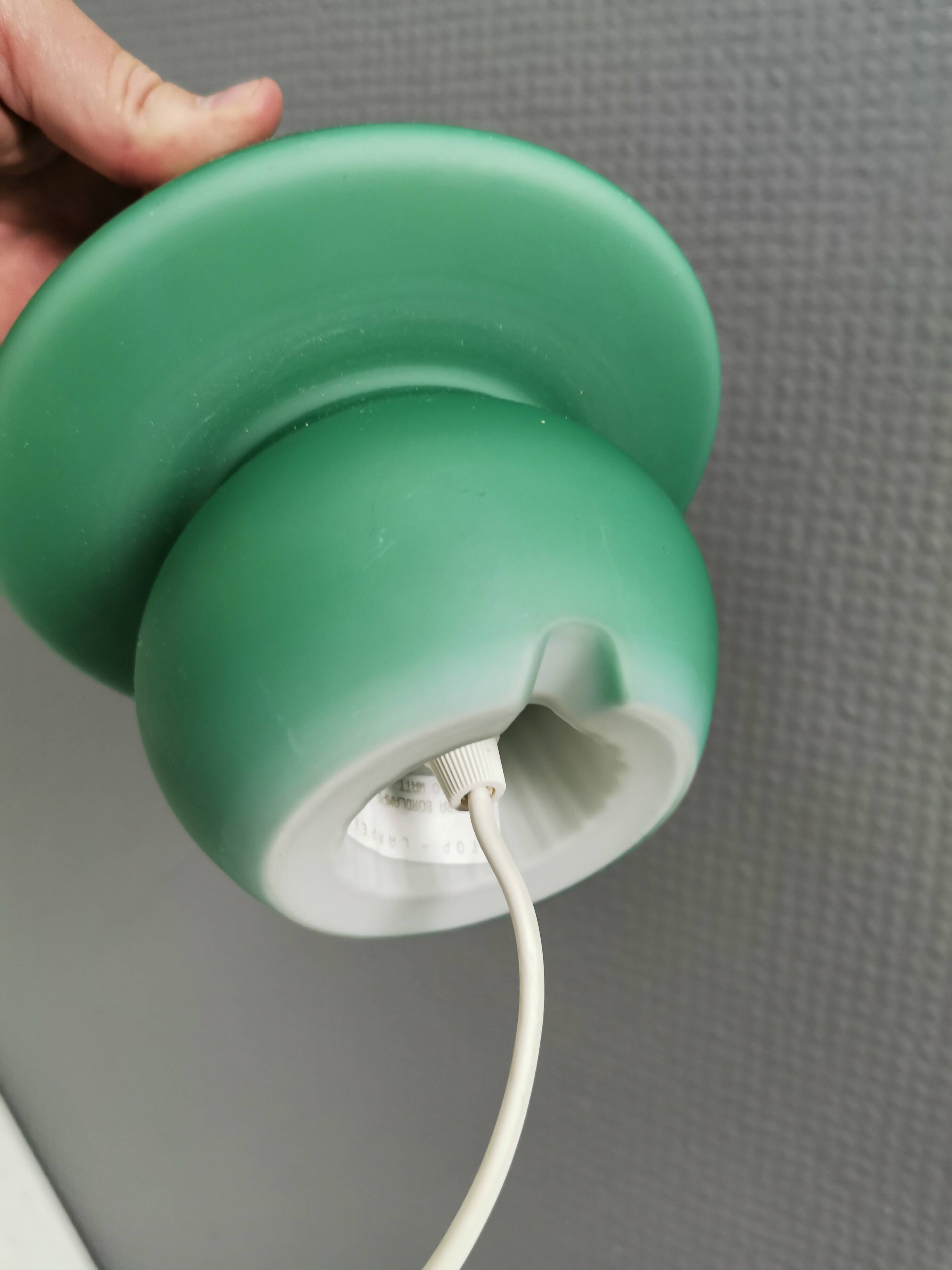 Retro green 'mushroom' table lamp, Danish from the 1980s-90s.