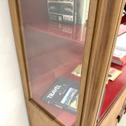 1950s Brazilian modernist library in exotic wood and lacquer.