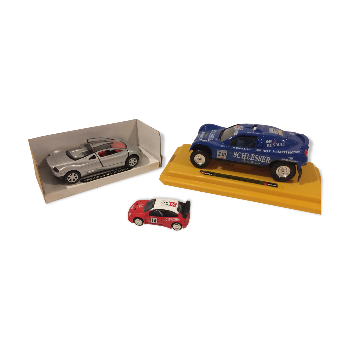 3 cars rally lot collectible car