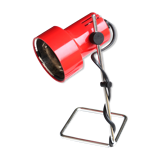 Red desk lamp, chrome foot, 70s