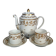 Antique coffee service: jug + 2 cups, old Paris porcelain, 19th century C657