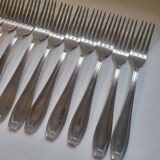 12 fourchettes de table manufrance métal blanc