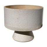 Ethnic standing cup in white glazed ceramic vintage vase