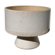 Ethnic standing cup in white glazed ceramic vintage vase