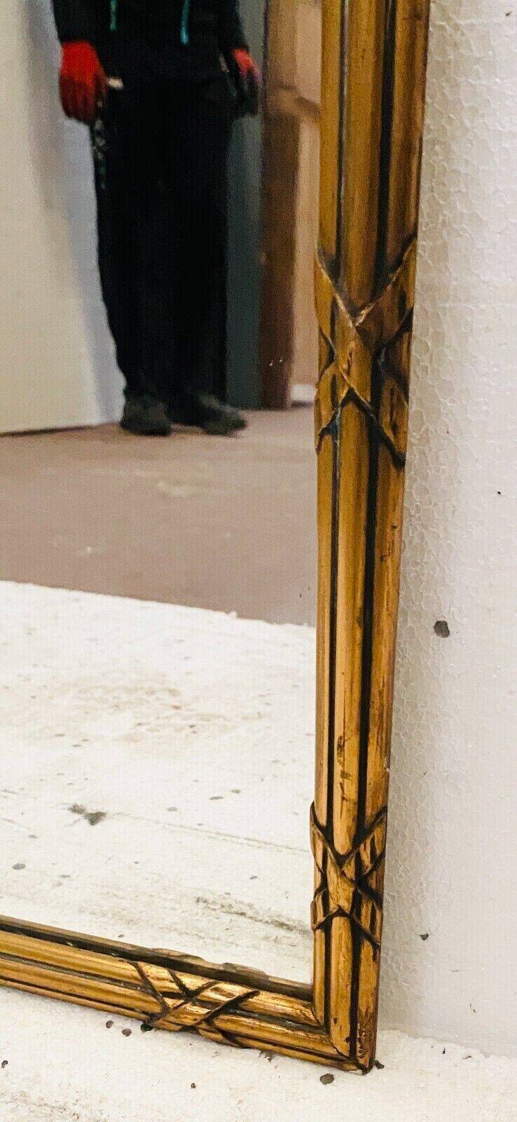 Louis XVI style mirror in wood and gilded stucco 19th century Mantel trumeau