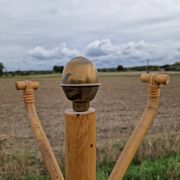 Vintage rattan parrot coat rack