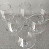 Cognac glasses in vintage arque crystal octagonal foot