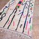 Handmade Berber wool rug: Moroccan Azilal style, colorful pattern