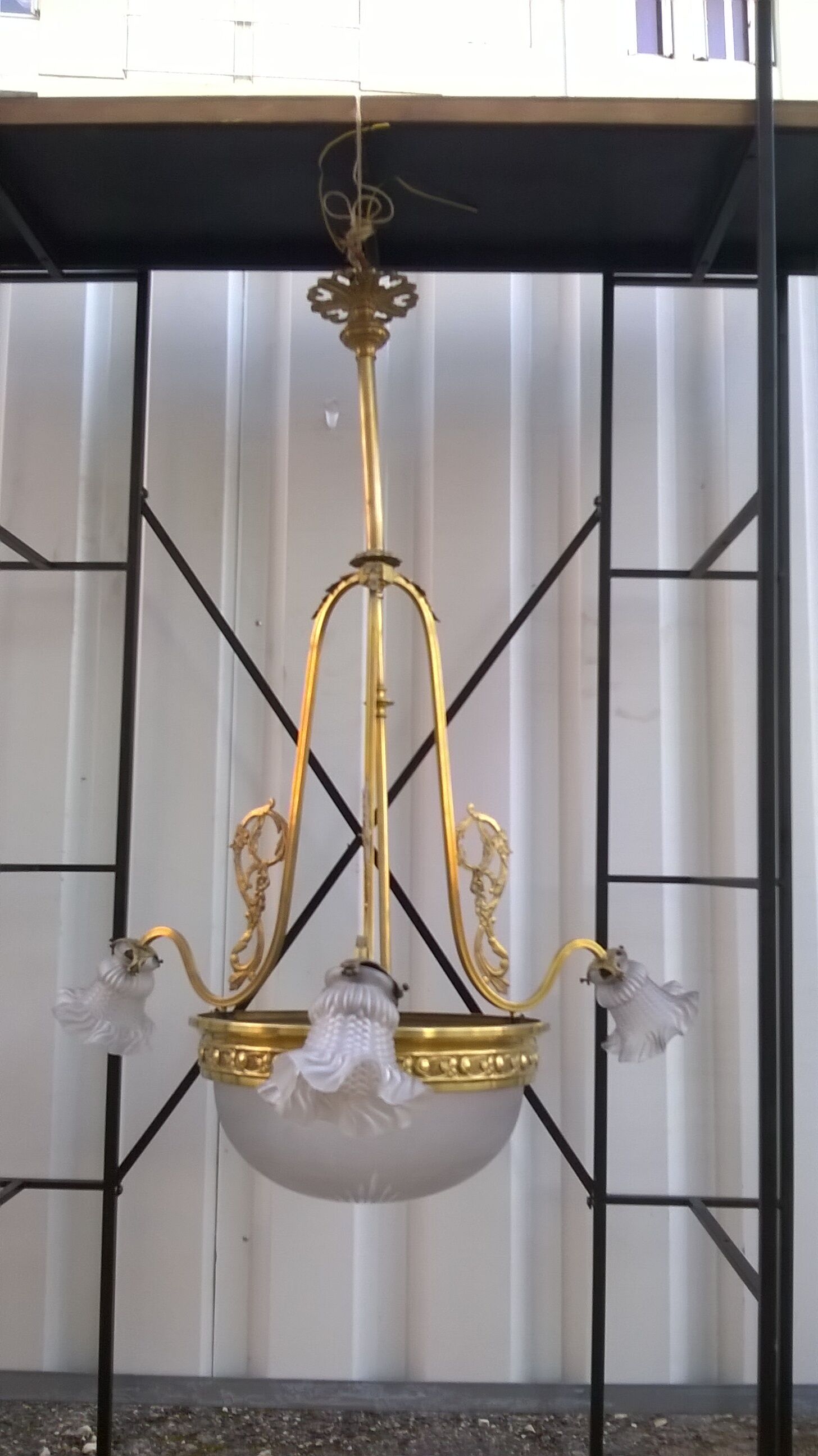 Brass Chandelier And Glass Paste Napoleon III