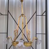 Lustre en laiton et pâte de verre Napoléon III