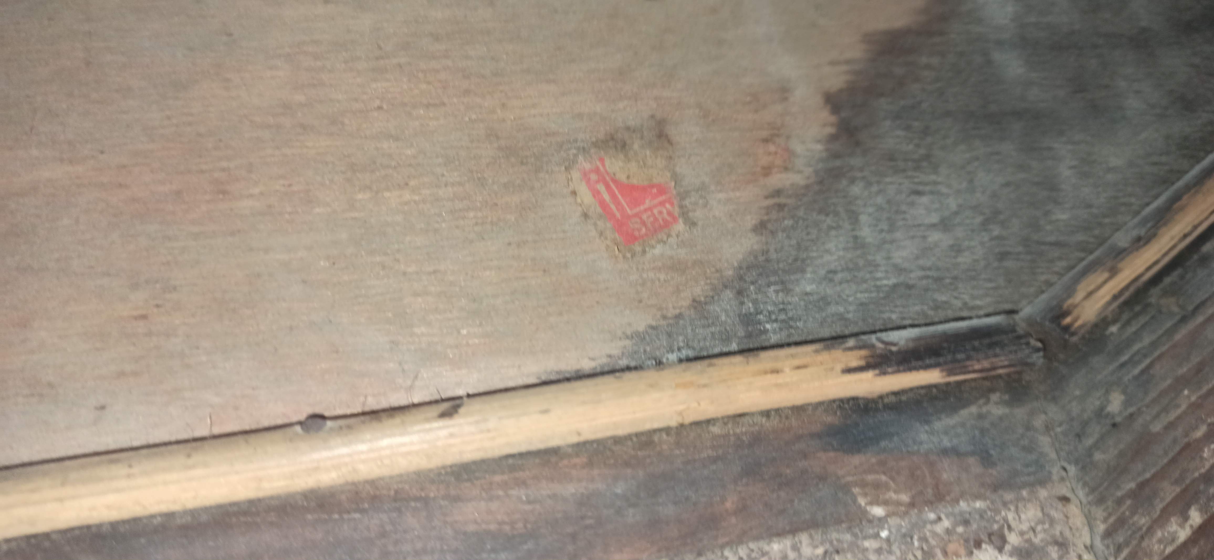 Mirror art deco grey silver pom pom rope