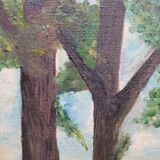 Painting old landscape painting 1948 signed M.Bordat