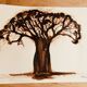 Tableau signé aquarelle monochrome baobab afrique du sud
