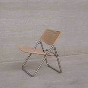 Niels Gammelgaard 'Cox' Folding Linen Mid-Century Chrome Lounge Chair