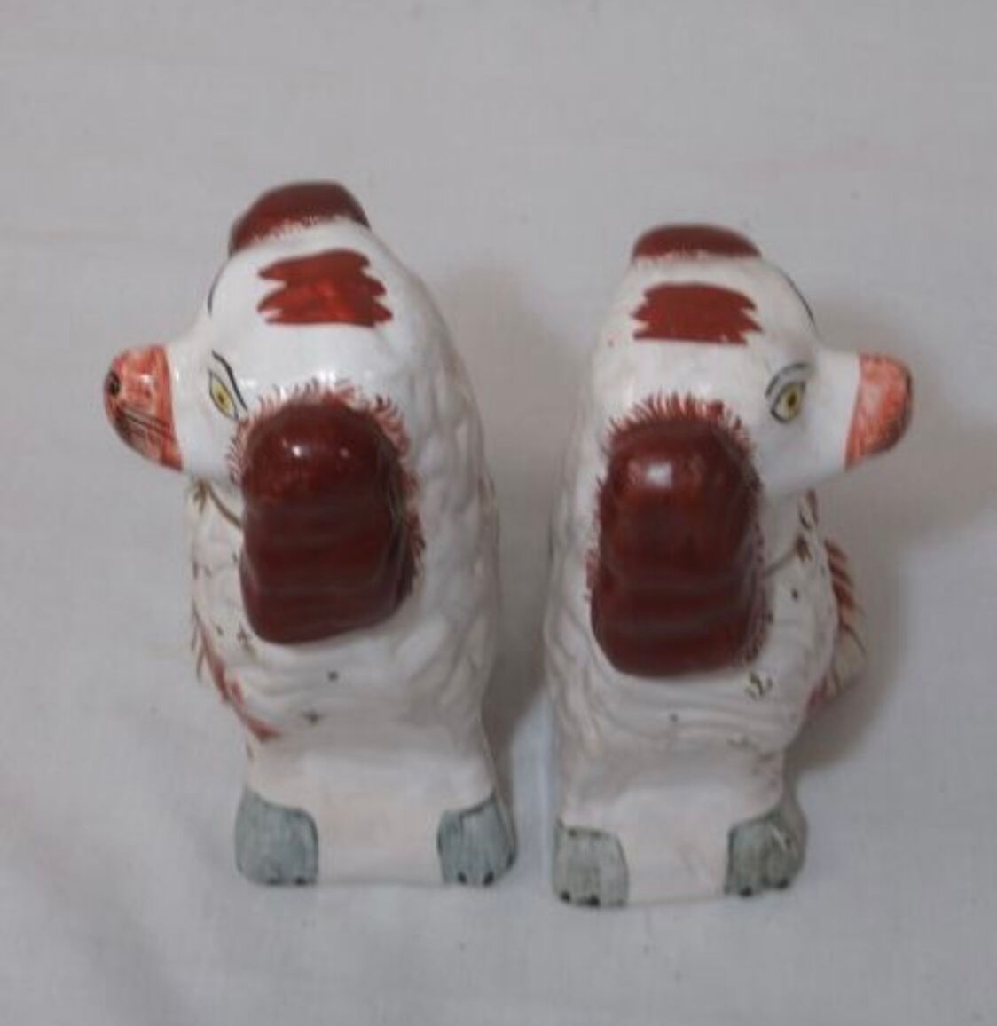 Paire de chiens faience - staffordshire