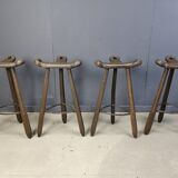 Mid century brutalist bar stools - set of 4, 1960s