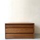 Commode 3 tiroirs en bois d'orme massif, maison Regain