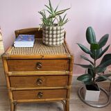 Wicker rattan chest of drawers