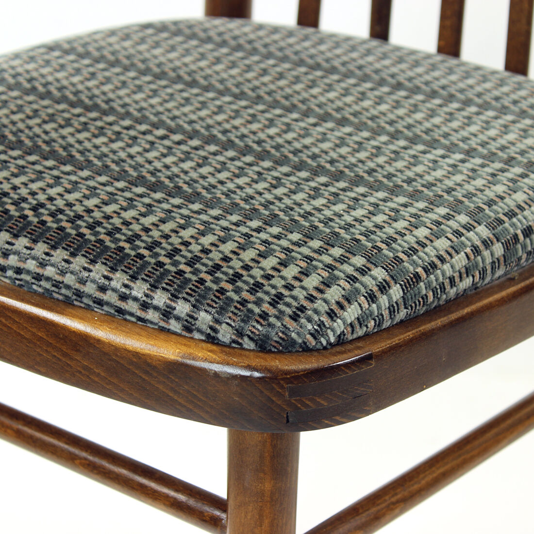 Set of 4 dining chairs in dark oak by ton, czechoslovakia 1960s