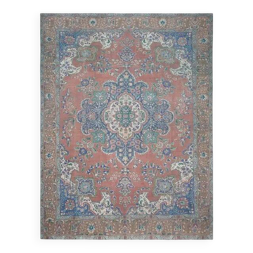 1970s Vintage Persian Handmade Wool Orange Oversized Rug  292x372