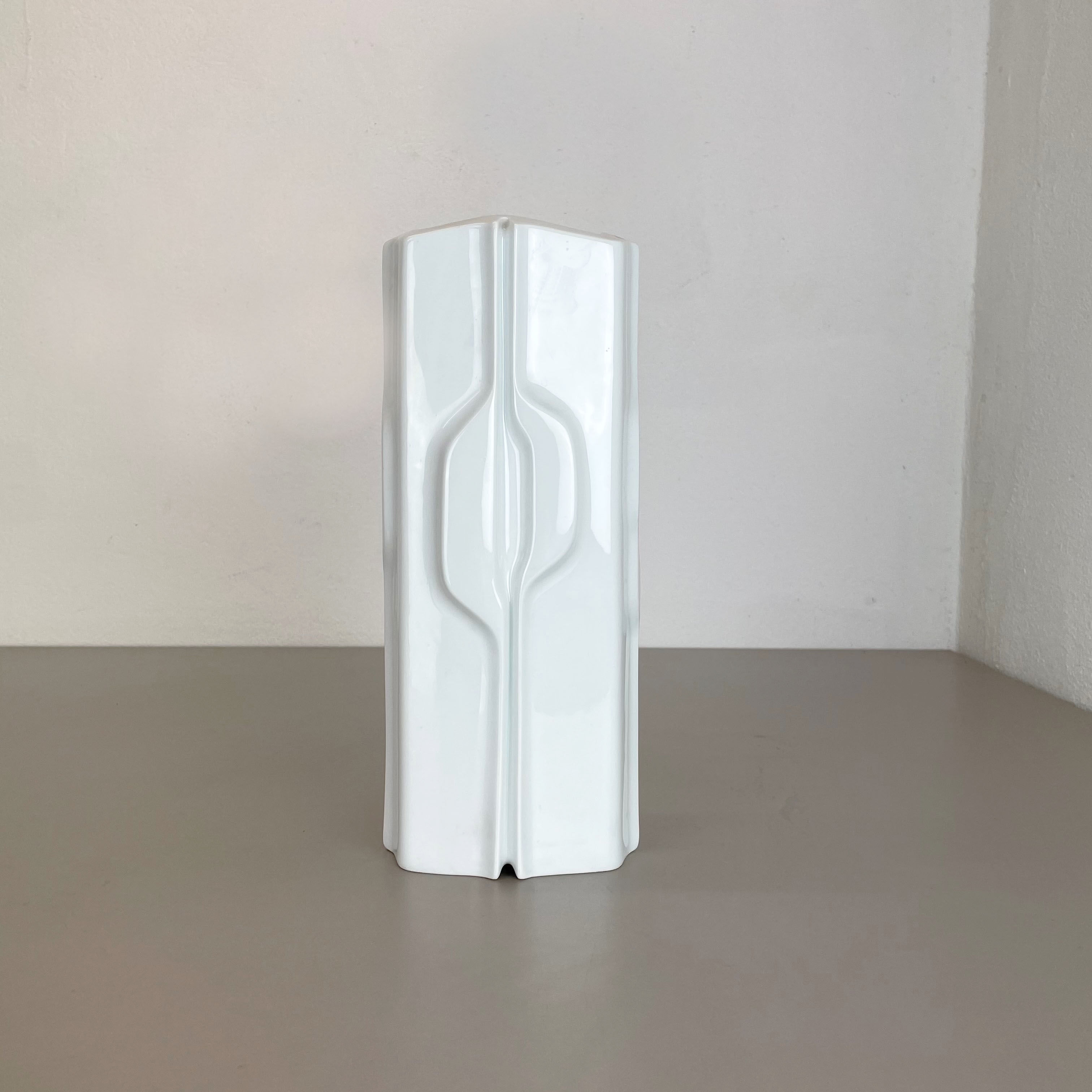 Large Op Art Vase Porcelain German Vase by Fürstenberg Ceramics, Germany, 1970s