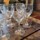 9 Verres à Pied Vintage Épi de Blé Ciselé