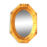 Small octagonal mirror in gold leather