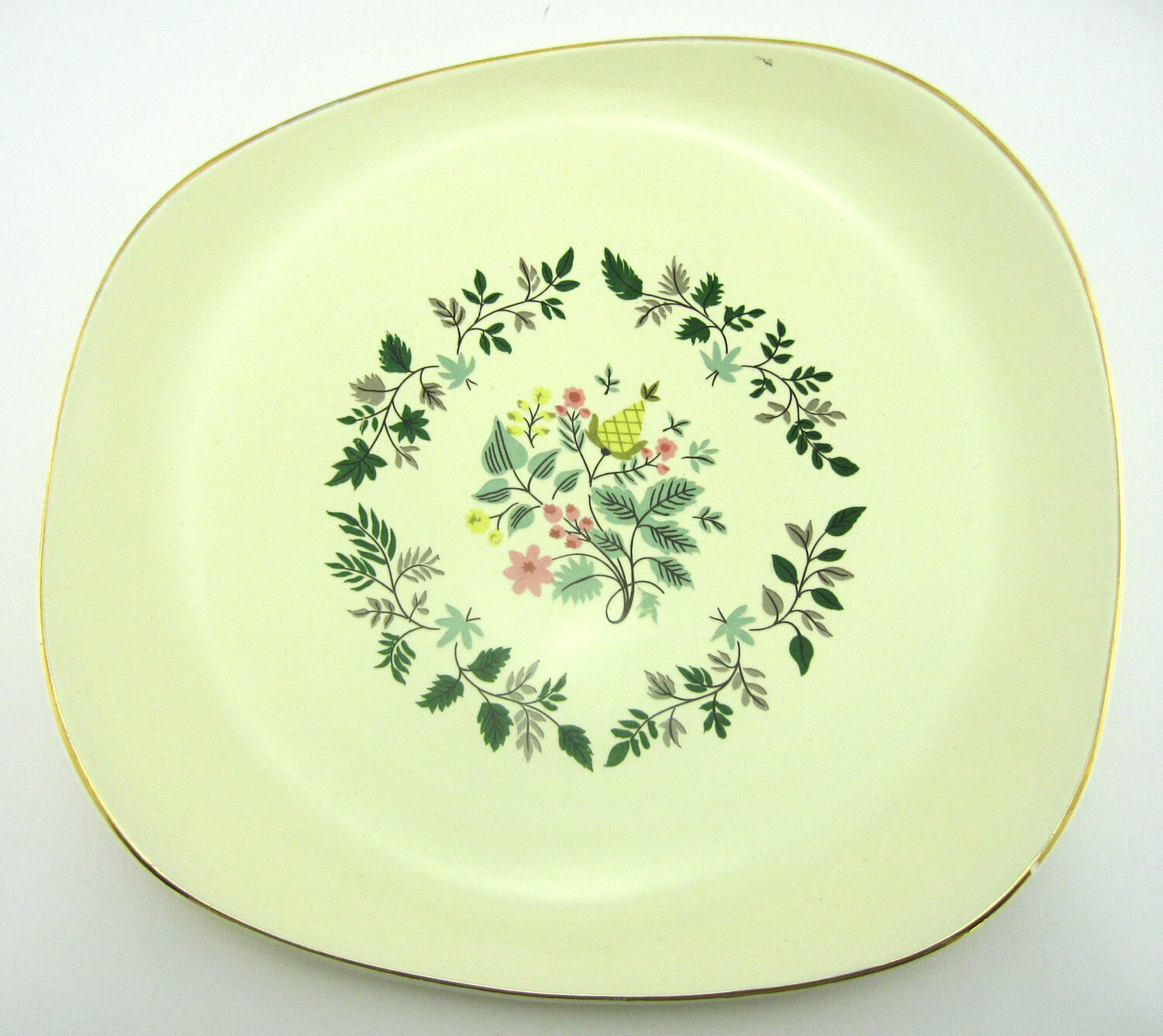 Ceramic serving dish - Bolbec floral decoration - Salins France - vintage 50s
