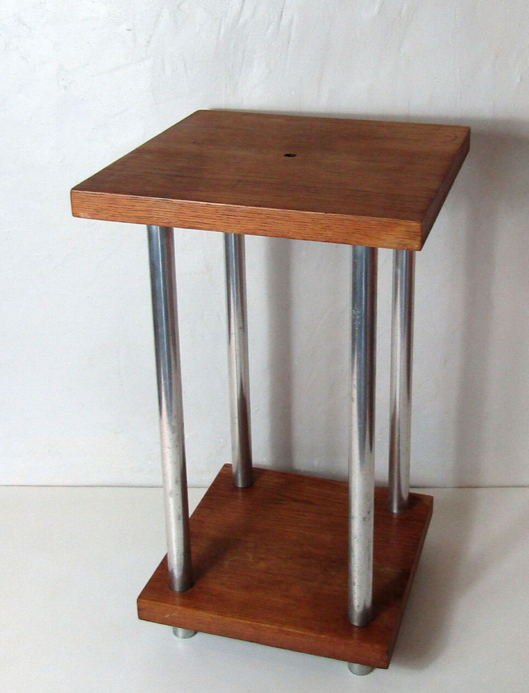 Table harness solid wood chrome dyed steel vintage