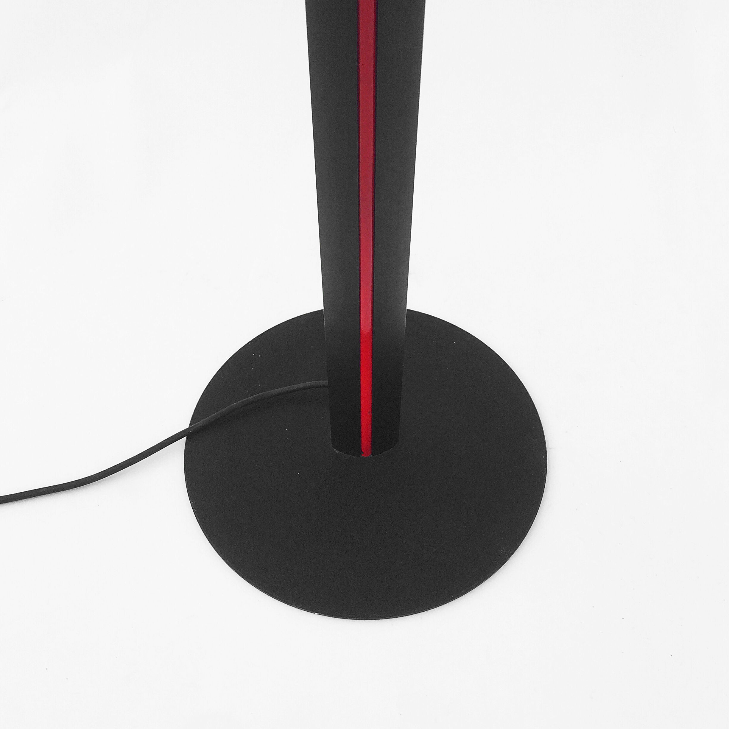 Red black floor lamp uplighter