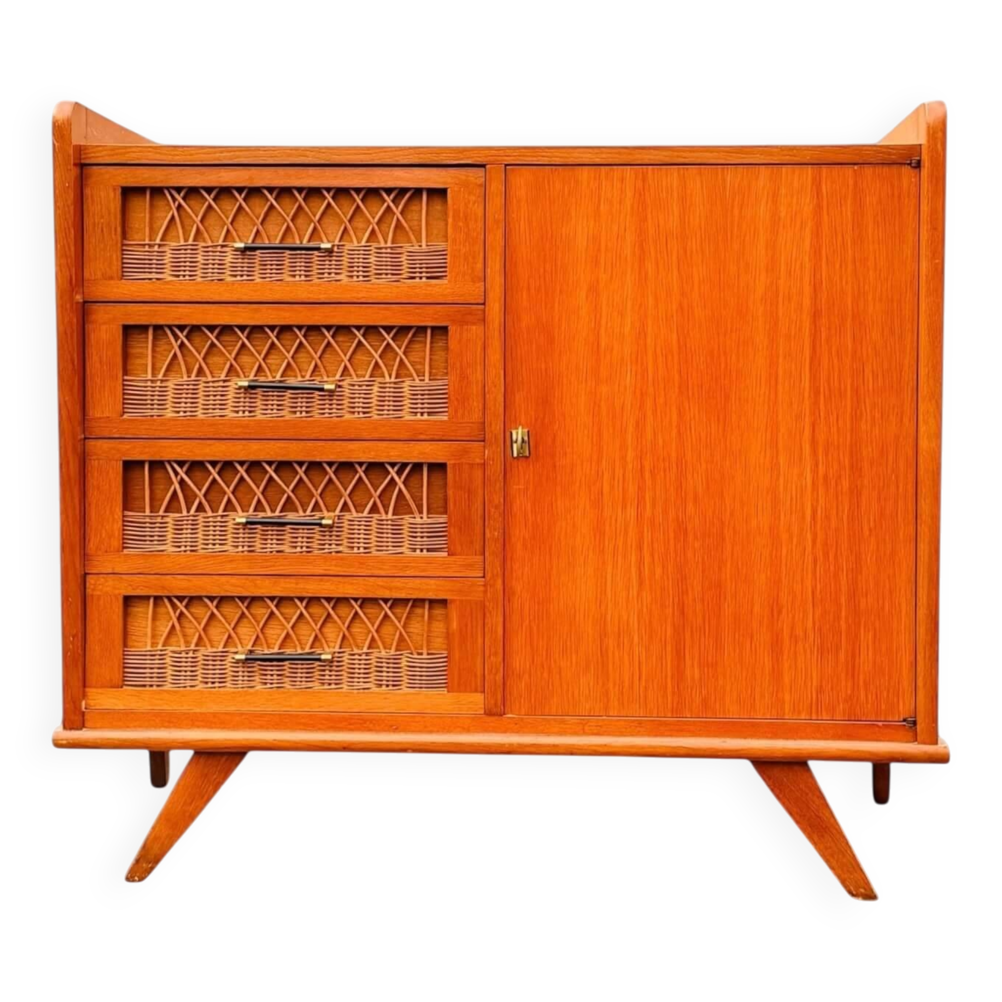 Vintage rattan sideboard