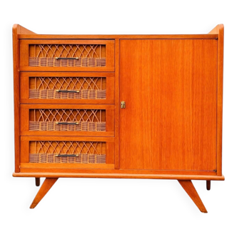 Vintage rattan sideboard