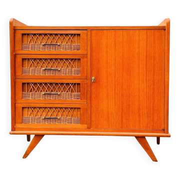 Vintage rattan sideboard